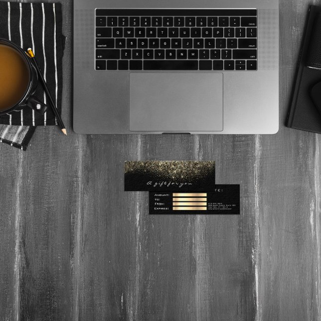 Presentkort Sepia Guld Lash Makeup Litet Visitkort (Gift Certificate Sepia Gold Lashes Makeup)