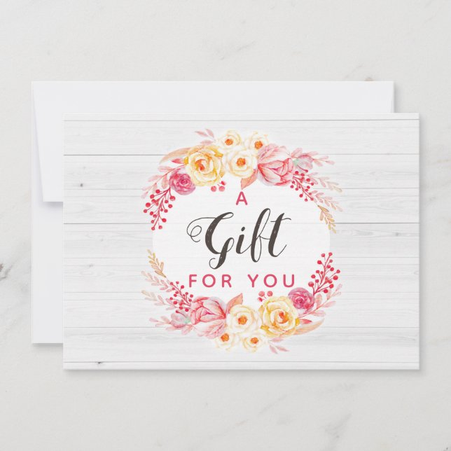 Presentkort Shabby chic Ro & Rustic Blommigt (Framsida)