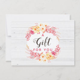 Presentkort Shabby chic Ro & Rustic Blommigt
