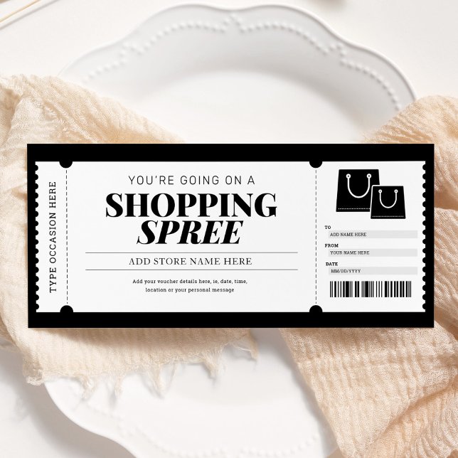 Presentkort Shopping Day Spree Inbjudningar (Skapare uppladdad)