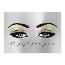 Presentkort Silver Guld Lash Beauty Makeup