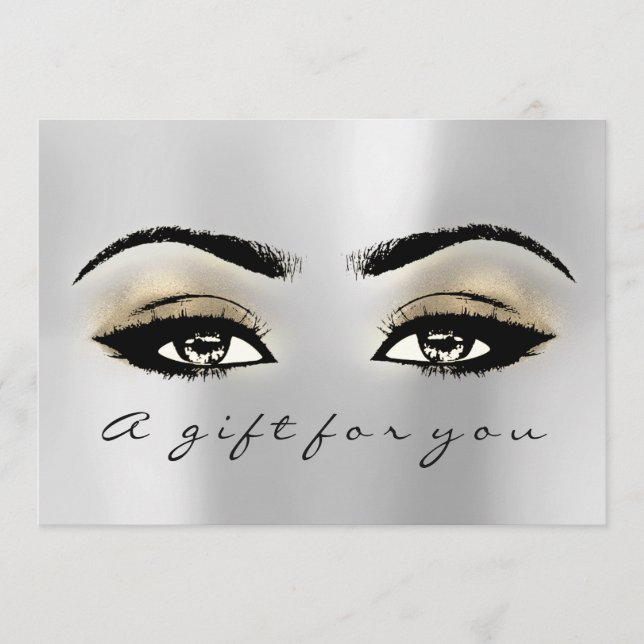 Presentkort Silver Guld Lash Beauty Makeup (Framsida)