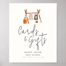 Presentkort - Skriv minimalt Boho Clothes Baby Sho Poster