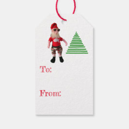 Presentkort - Surfande Tomte och Träd Presentetikett