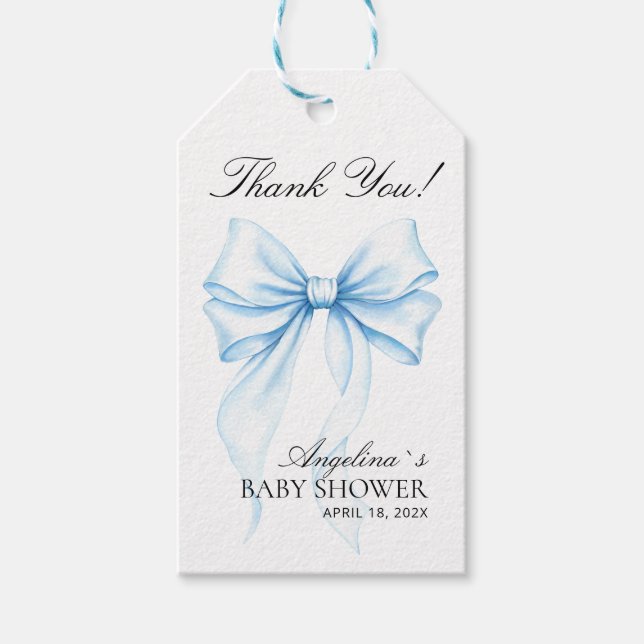 Presentkort tack Baby Shower. Presentetikett (Framsidan)