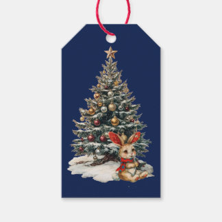 PRESENTKORT TILL JULKANIN MED TRÄD PRESENTETIKETT
