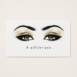 Presentkort - vit Glitter Guld Lash Makeup1 Visitkort