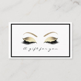 Presentkort Vita Glitter Guld Lash Makeup Rabattkort