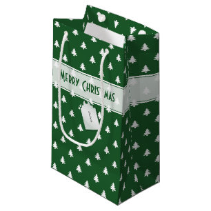 Presentkortnamn: Glad jul Grön träd mönster