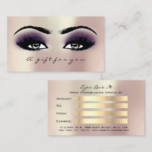 Presentkortrosa rosvioleten piskar Makeup Rabattkort