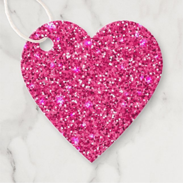 Presentkortsetiketter Falskt glitter Rosa Gåvor Etiketter (Framsida)