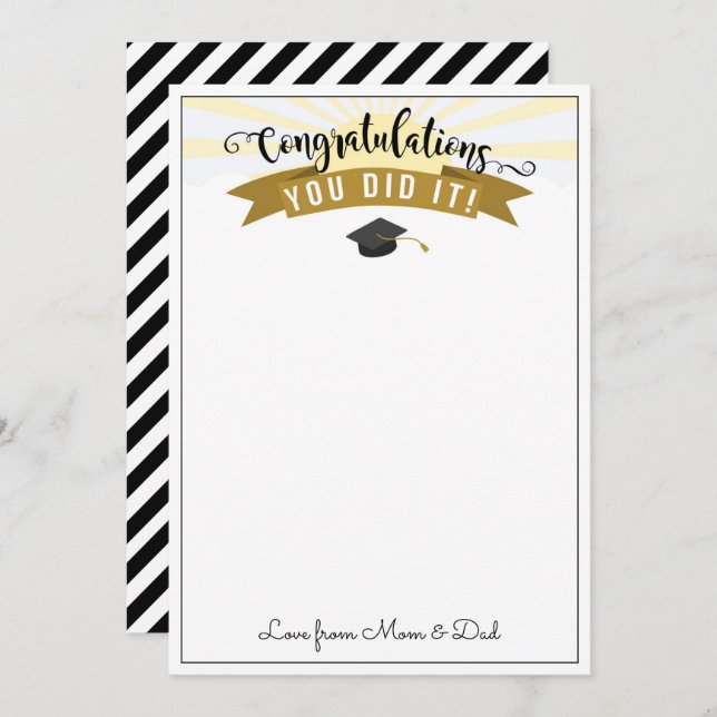 Presentkortshållare för examenspengar inbjudningar (Fram/baksida)