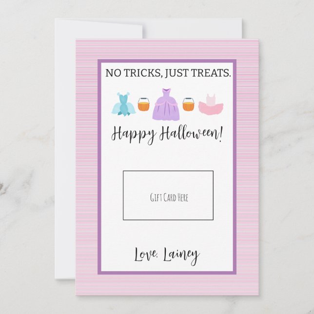 Presentkortshållare för lärare Pink Halloween Tack Kort (Framsida)