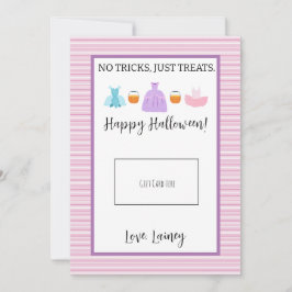 Presentkortshållare för lärare Pink Halloween Tack Kort
