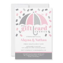 Presentkortsinbjudan i rosa och grått