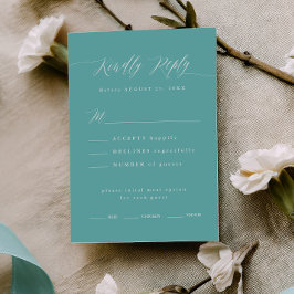 Presentlåda Blå RSVP Kalligrafi Meny Val Kort