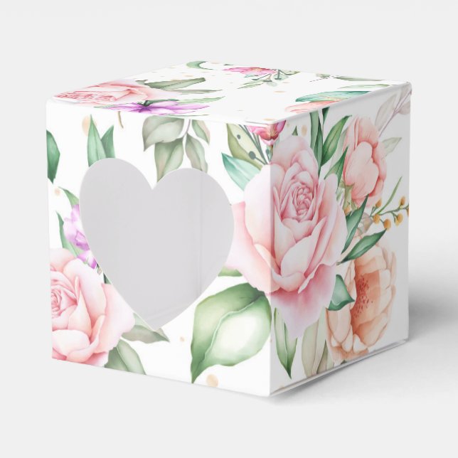 Presentlåda - Blommig tryckt presentlåda (Framsidan Sidan)