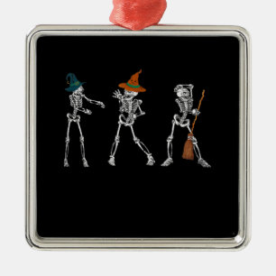 Presentlukt Halloween Dance Macabre Witch Skeleton Julgransprydnad Metall