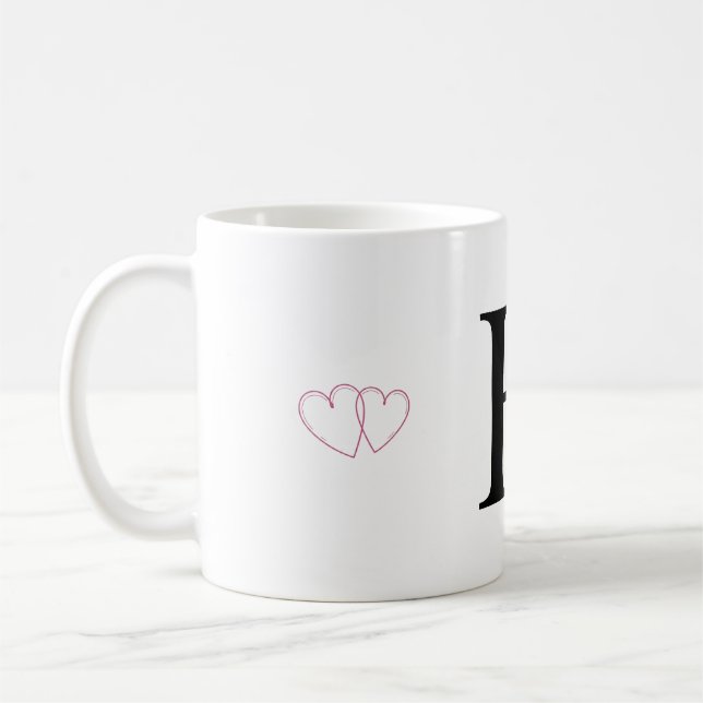 Presentmugg med bokstaven H - Monogrammug Kaffemugg (Vänster)