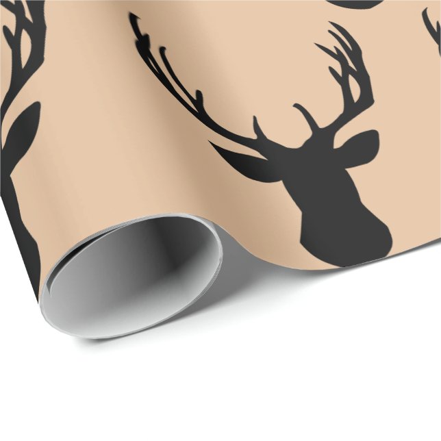 Presentpapper - Brun Hjorthuvud (Rullad Hörn)