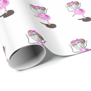 Presentpapper för barn med ballerina mus