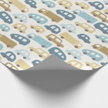Presentpapper för pojkar Bilar & Lastbilar | Blått