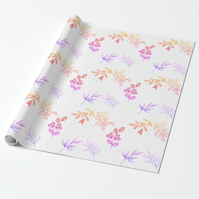 Presentpapper Gradientblad Sömlös (Utrullad)