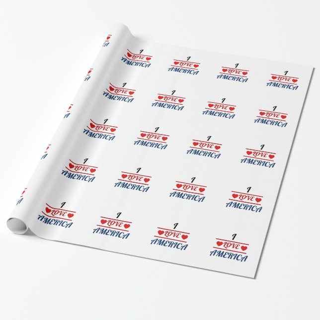 Presentpapper - Jag älskar Amerika (Utrullad)