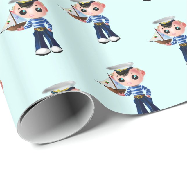 Presentpapper Lille Sjöman (Rullad Hörn)