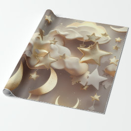 Presentpapper – Lyxig Krämig Celestial Moon Presen