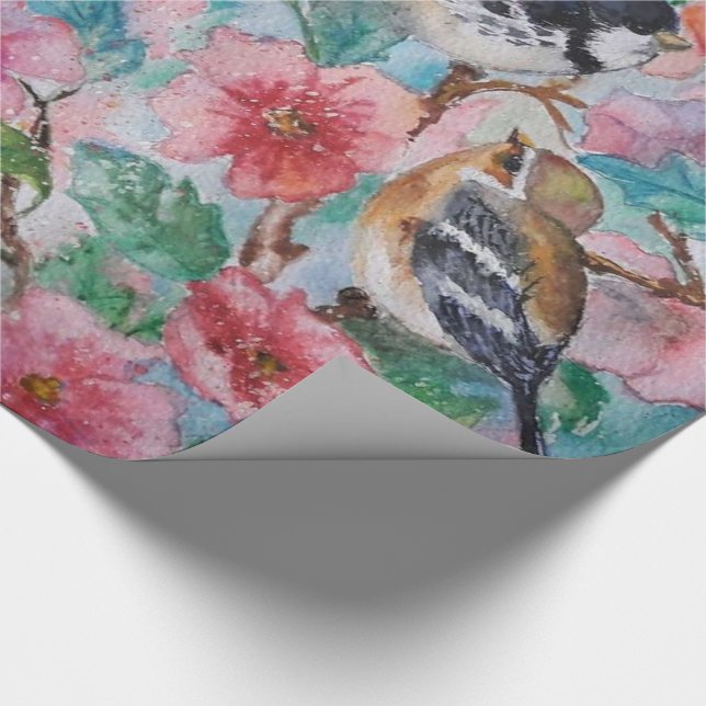 Presentpapper med fåglar (Hörn)