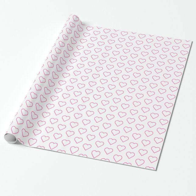 Presentpapper med hjärtan (Utrullad)