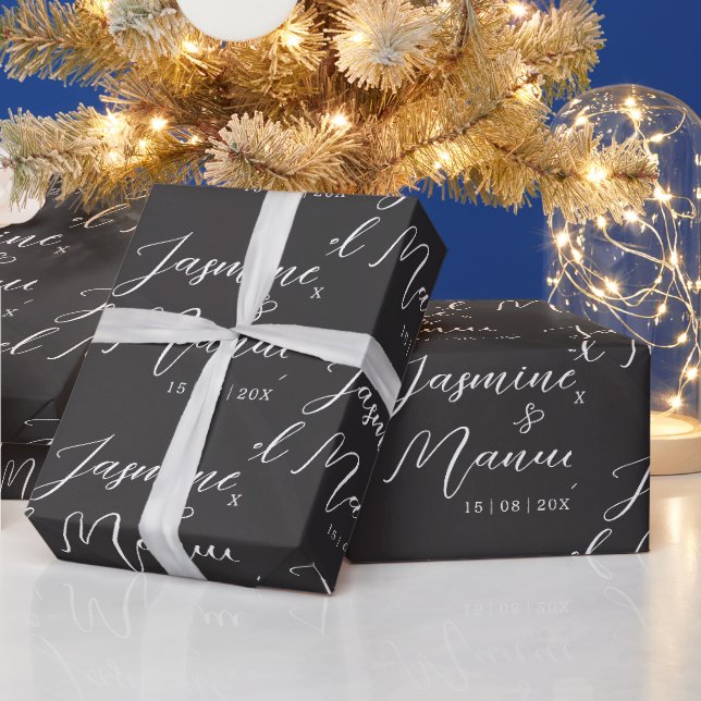 Presentpapper med parnamn Bröllop (Helgdagar)