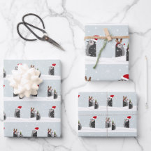Presentpapper med semesterpingviner
