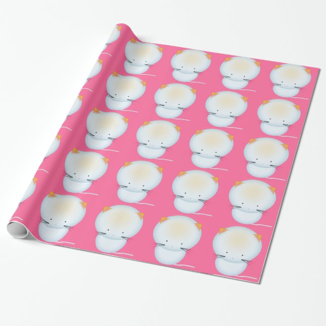 Presentpapper med små vita kattungar (Utrullad)