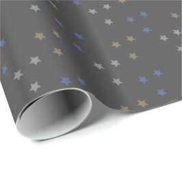 Presentpapper med stjärnmönster i grått för alla t