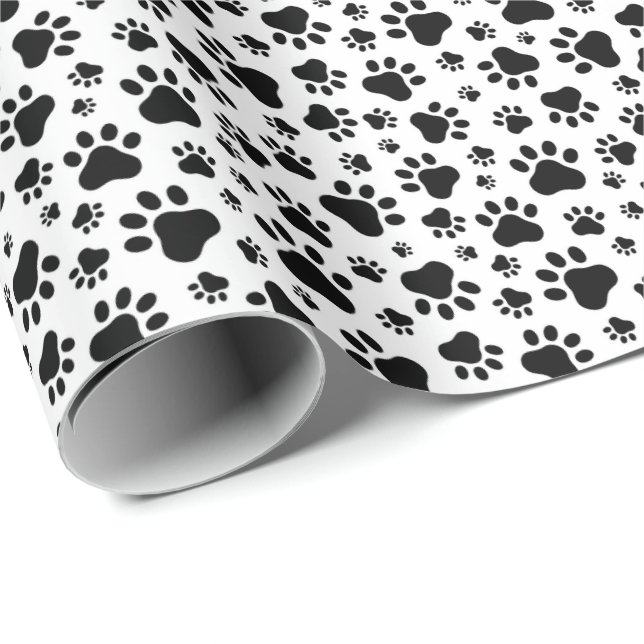 Presentpapper med tassavtryck (Rullad Hörn)