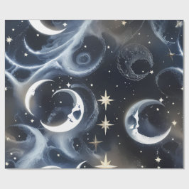 Presentpapper - Platina Silver Celestial Moon