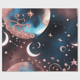 Presentpapper – Rose Gold Celestial Moon