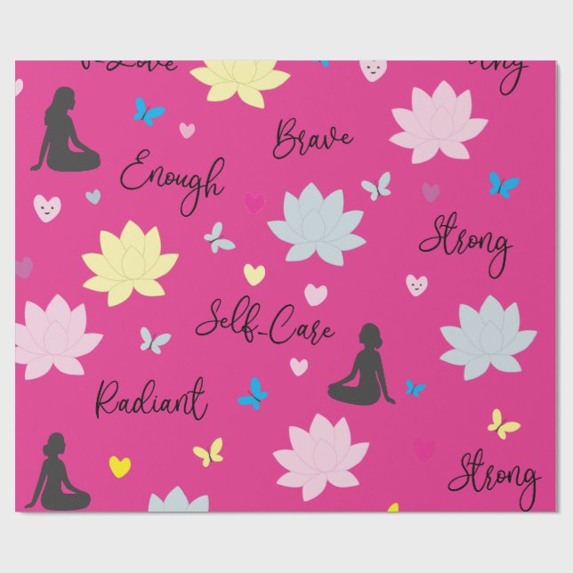 Presentpapper | Självvärde Lotus Blommönster (Platt)