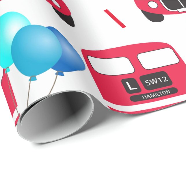 Presentpapper - Stor röd buss (Rullad Hörn)