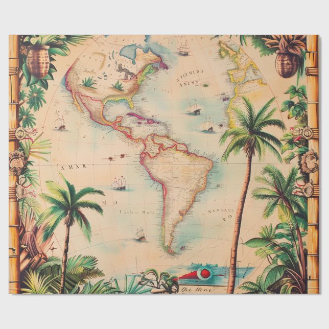 Presentpapper - Vintage Atlas Presentpapper (Platt)