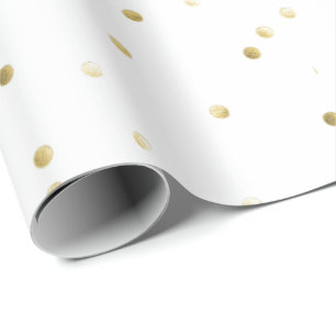 Presentpapper - Vitt med gyllene prickar