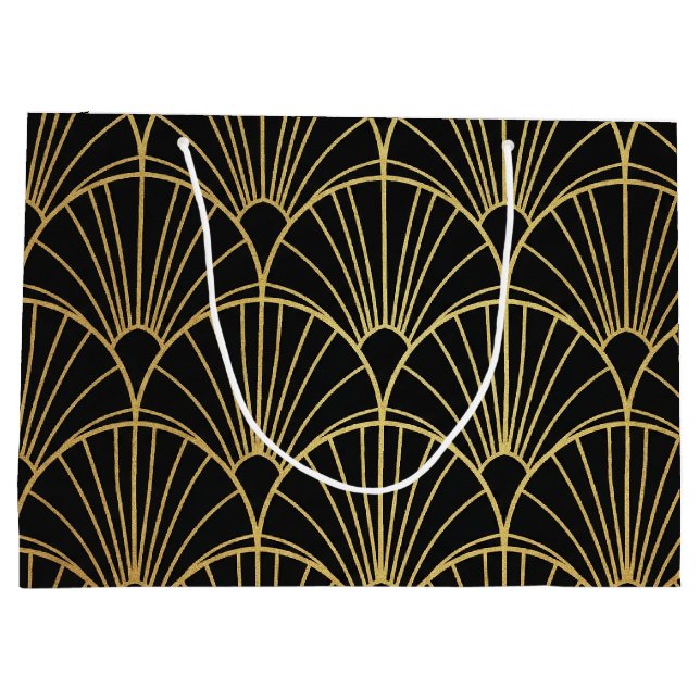 Presentpåsar Guld Geometriska och Art Deco Mönstra (Baksidan)