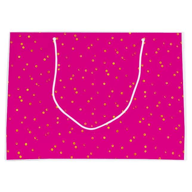 Presentpåsar - Rosa med gyllene prickar (Framsidan)