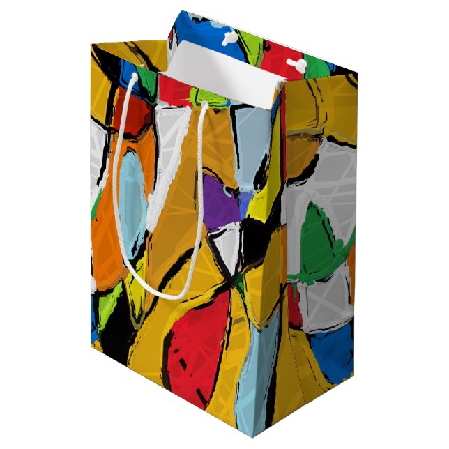Presentpåse för Abstrakt av gult (Framsidan Vinklad)