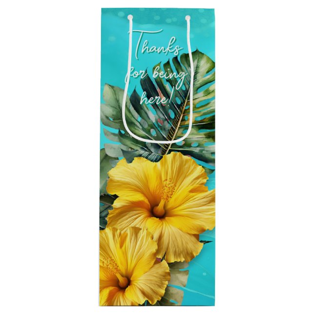 Presentpåse för bröllopsfest med blåa vågor tema (Framsidan)