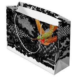 Presentpåse HUMMINGBIRD OCH SVART SPETS