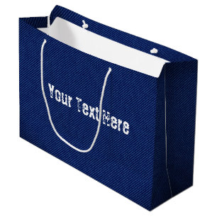 Presentpåse i falska blå jeans med anpassad textna