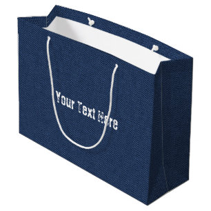 Presentpåse i falskt blå jeansmaterial med egen te